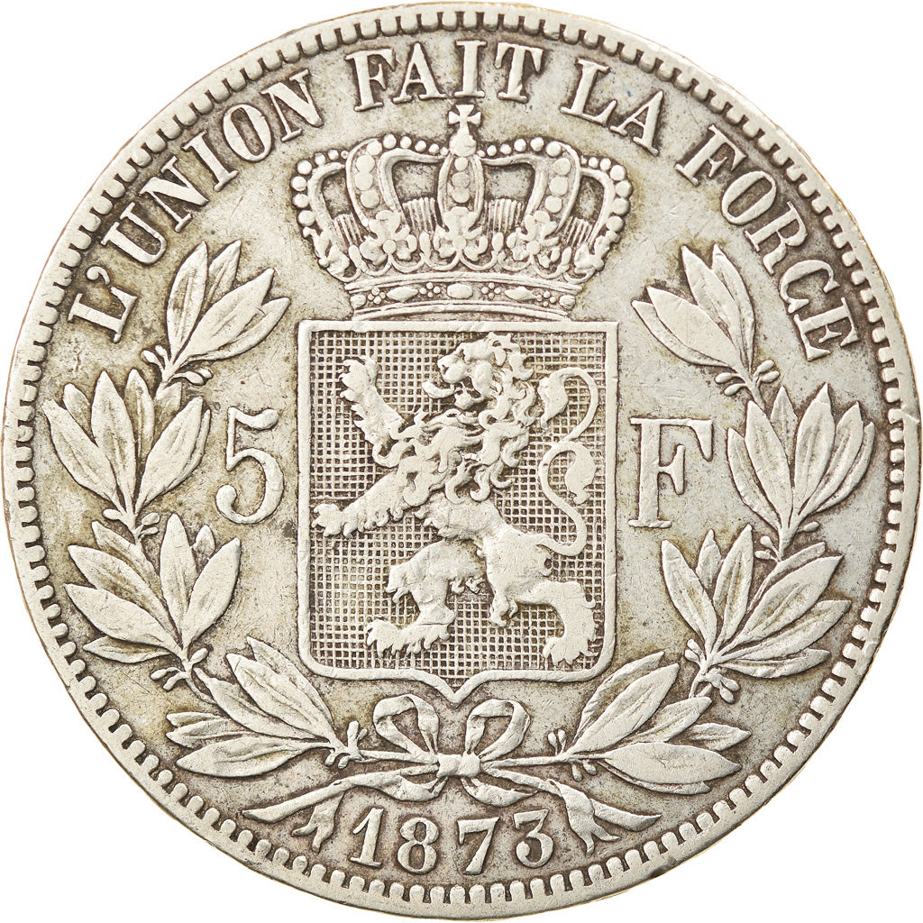 Coin, Belgium, Leopold II, 5 Francs, 5 Frank, 1973, VF(30-35), Silver, KM:24