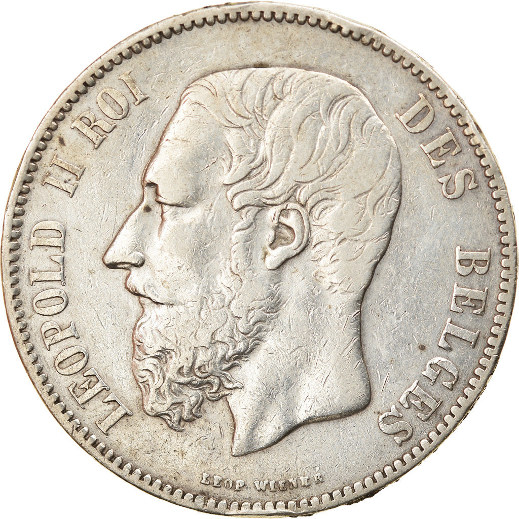 Coin, Belgium, Leopold II, 5 Francs, 5 Frank, 1973, EF(40-45), Silver, KM:24