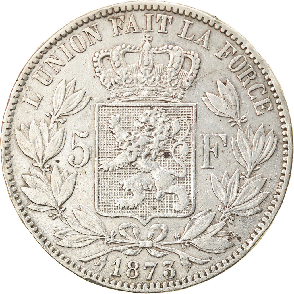Coin, Belgium, Leopold II, 5 Francs, 5 Frank, 1973, EF(40-45), Silver, KM:24