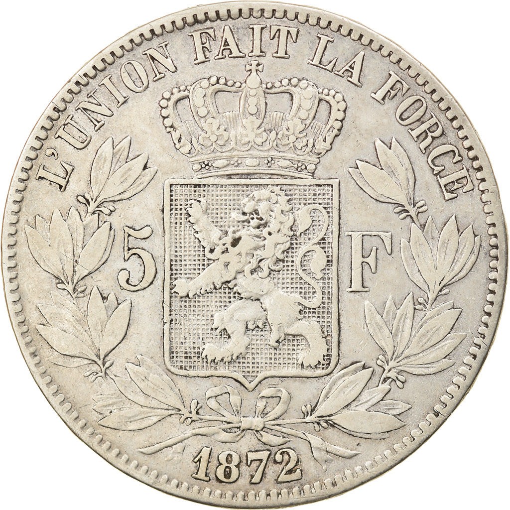 Coin, Belgium, Leopold II, 5 Francs, 5 Frank, 1872, EF(40-45), Silver, KM:24