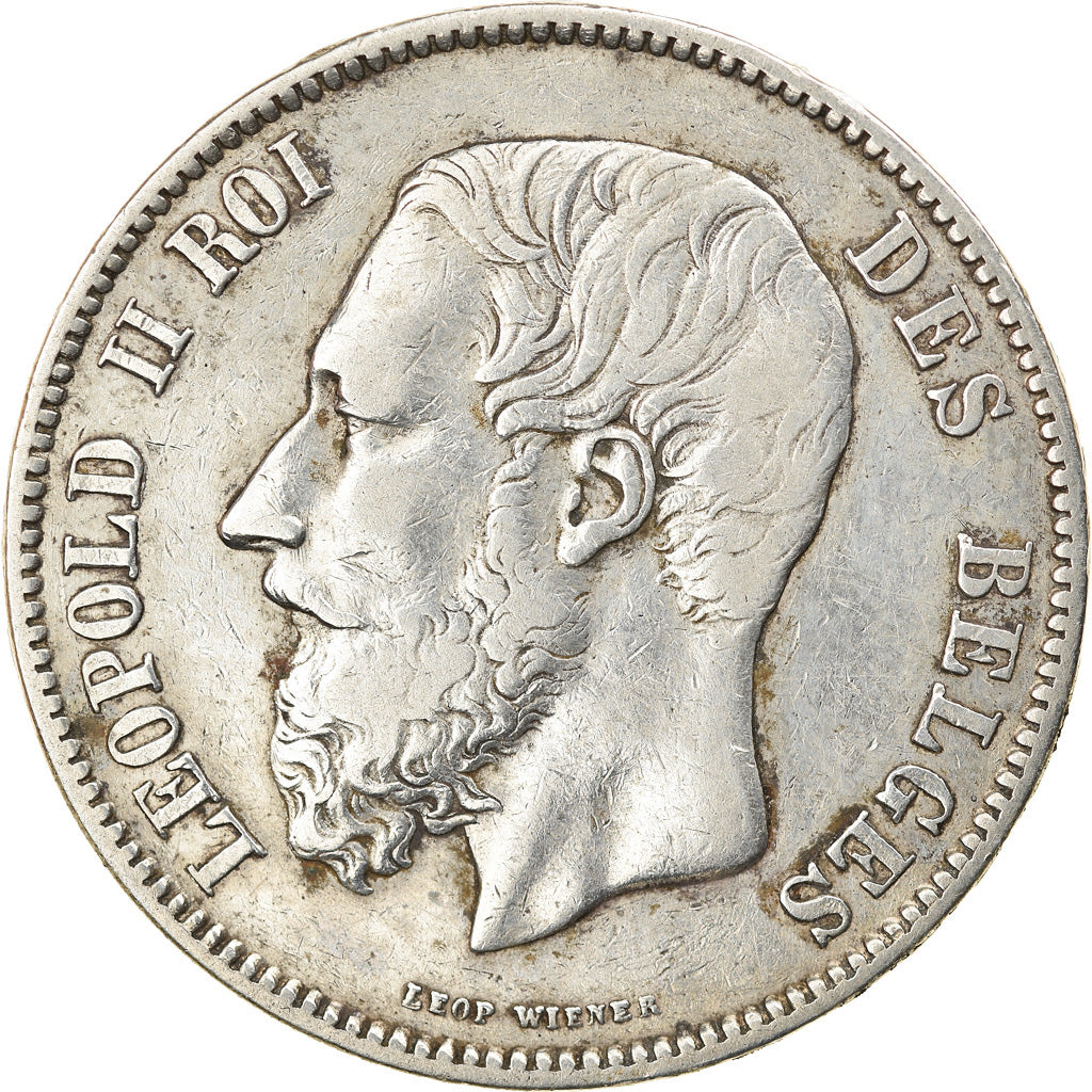 Coin, Belgium, Leopold II, 5 Francs, 5 Frank, 1871, EF(40-45), Silver, KM:24