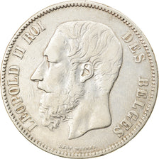 Coin, Belgium, Leopold II, 5 Francs, 5 Frank, 1869, EF(40-45), Silver, KM:24
