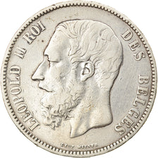 Coin, Belgium, Leopold II, 5 Francs, 5 Frank, 1870, EF(40-45), Silver, KM:24