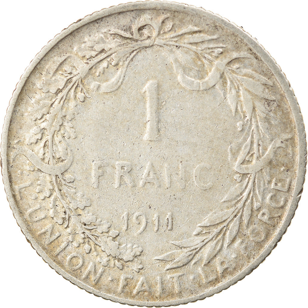 Moneta, Belgio, Franc, 1911, BB, Argento, KM:72