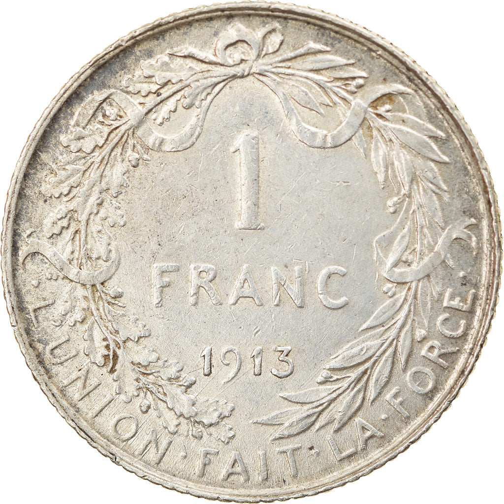 Coin, Belgium, Franc, 1913, AU(50-53), Silver, KM:72