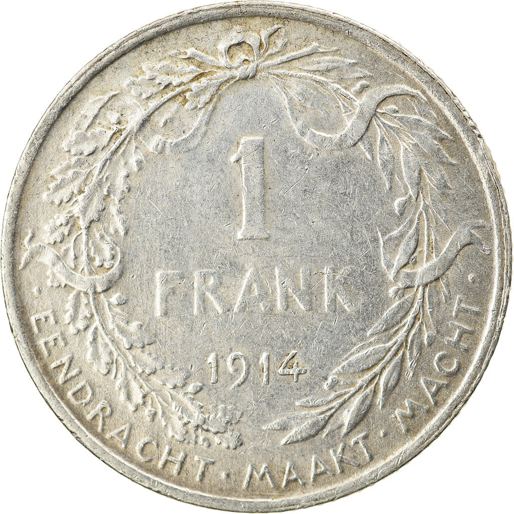 Coin, Belgium, Franc, 1914, EF(40-45), Silver, KM:72