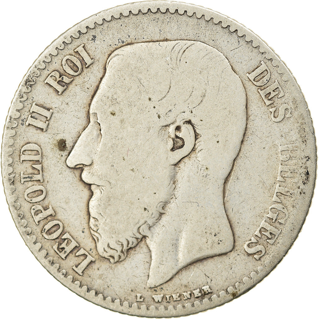 Coin, Belgium, Leopold II, Franc, 1867, VF(20-25), Silver, KM:28.1
