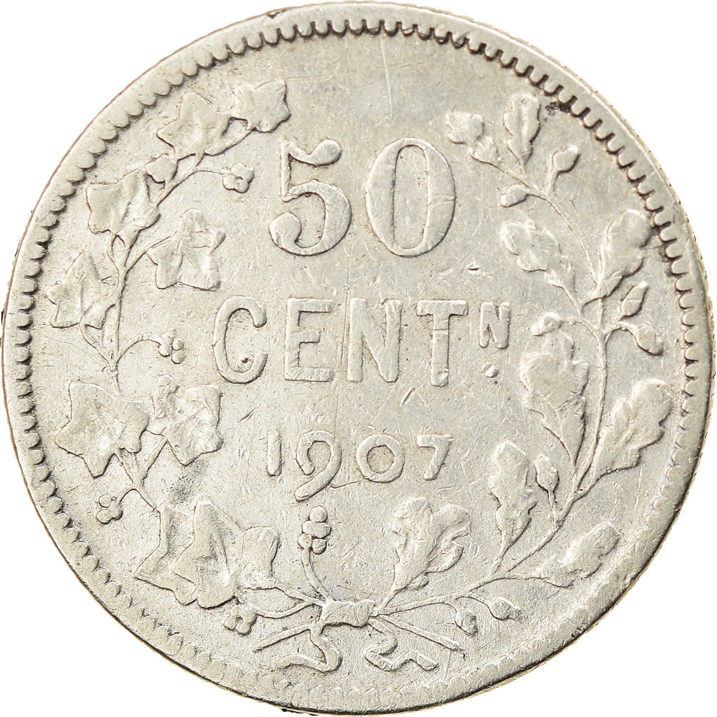 Coin, Belgium, 50 Centimes, 1907, VF(30-35), Silver, KM:61.1