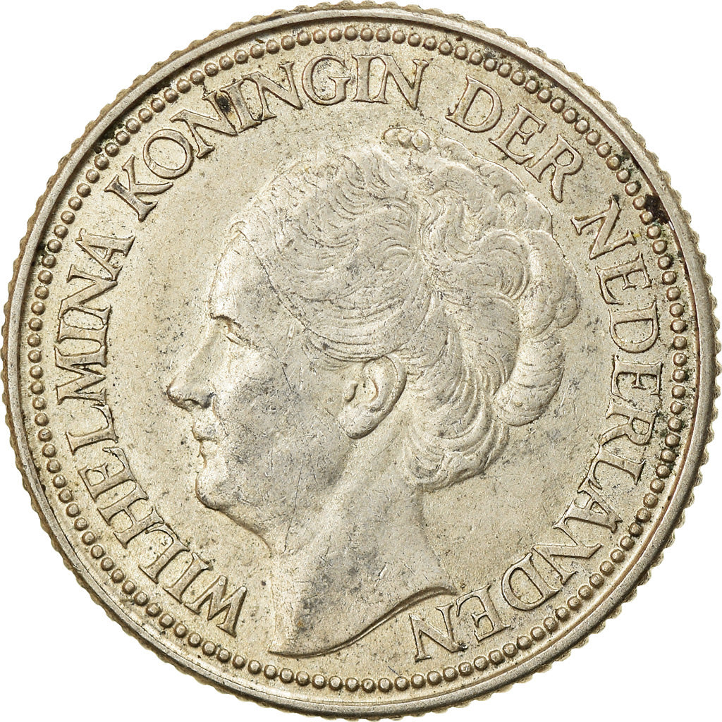 Coin, Netherlands, Wilhelmina I, 25 Cents, 1939, EF(40-45), Silver, KM:164