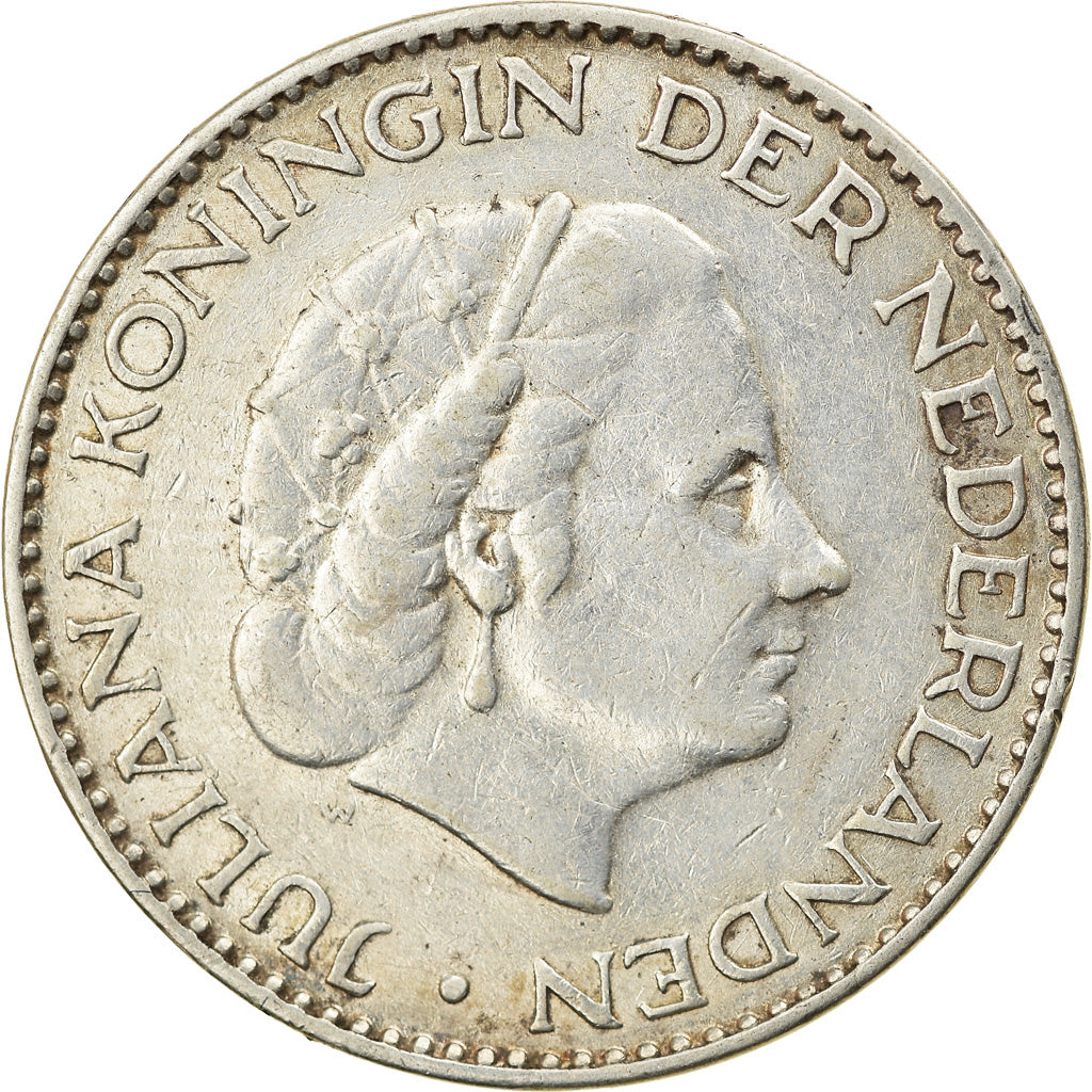 Munten, Nederland, Juliana, Gulden, 1957, FR+, Zilver, KM:184