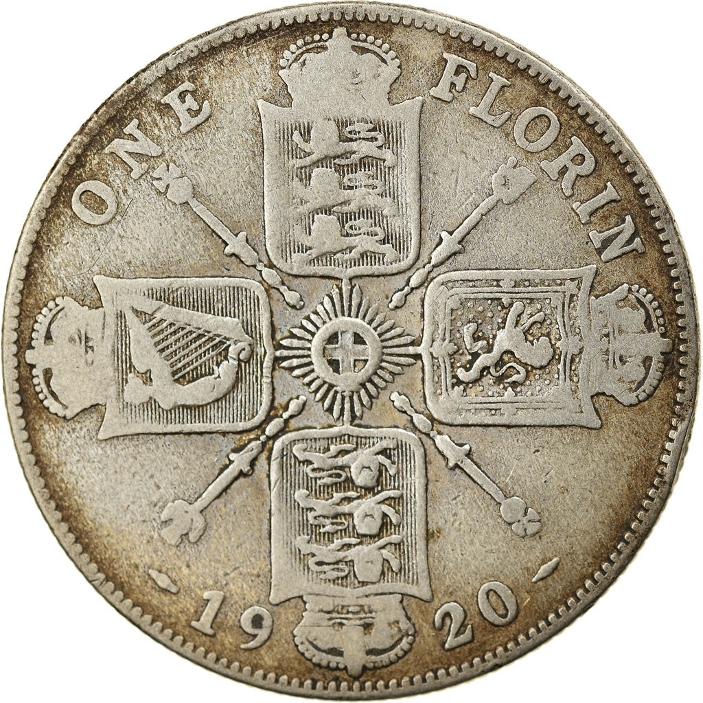 Coin, Great Britain, George V, Florin, Two Shillings, 1920, VF(20-25), Silver