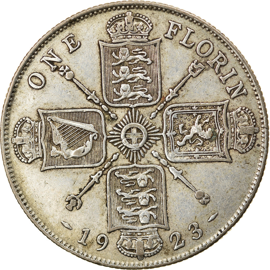 Coin, Great Britain, George V, Florin, Two Shillings, 1923, EF(40-45), Silver