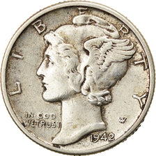 Coin, United States, Mercury Dime, Dime, 1942, U.S. Mint, Philadelphia