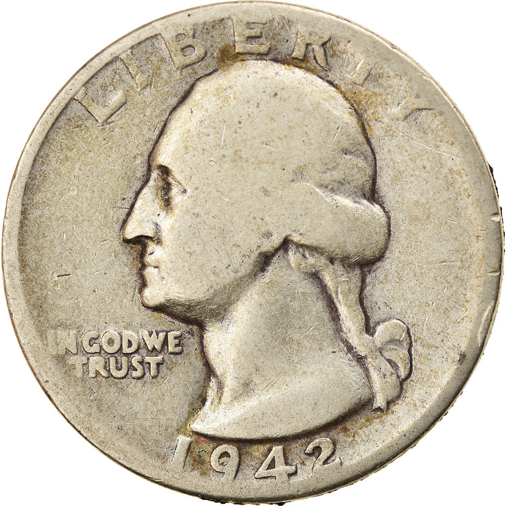 Coin, United States, Washington Quarter, Quarter, 1942, U.S. Mint, Philadelphia