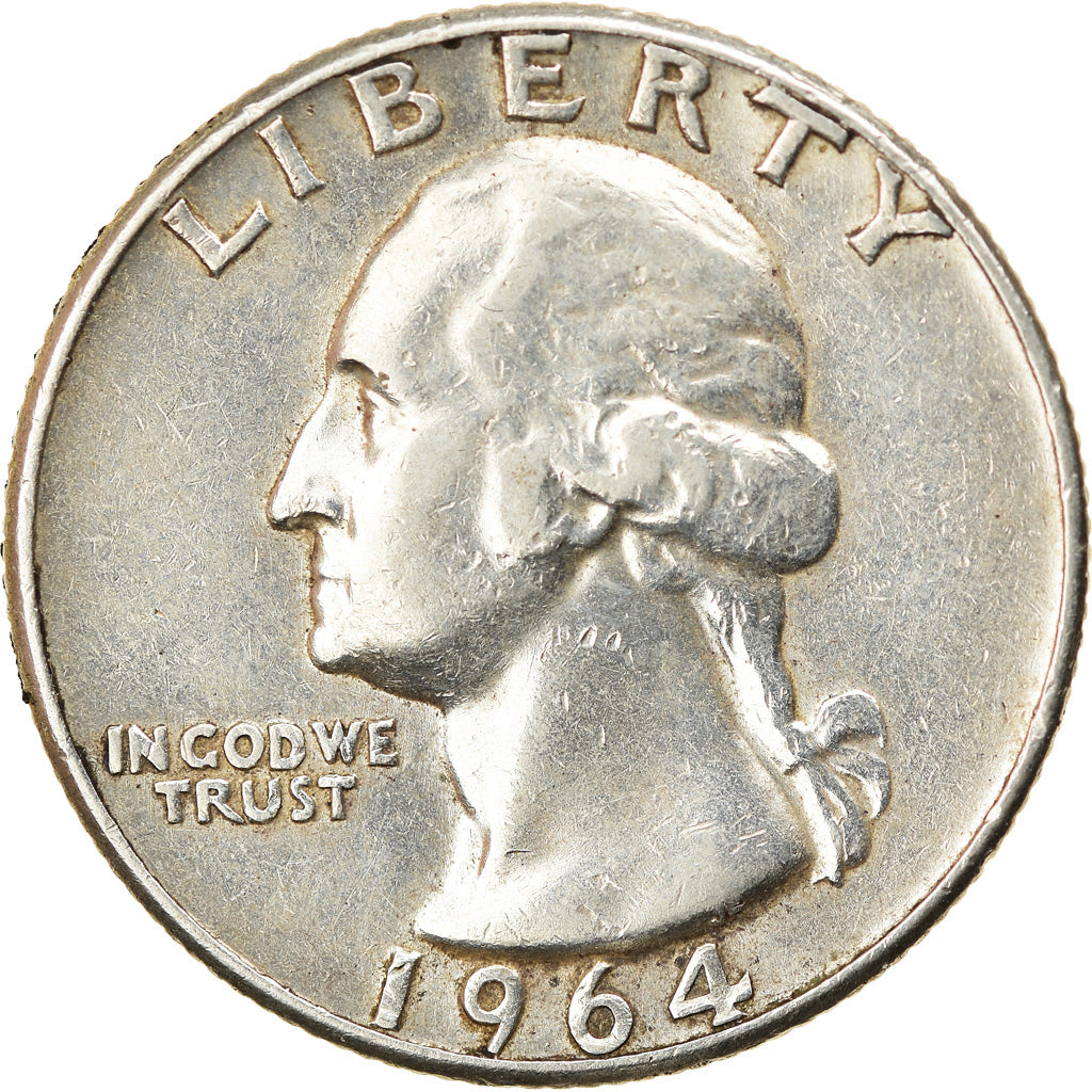 Coin, United States, Washington Quarter, Quarter, 1964, U.S. Mint, Philadelphia
