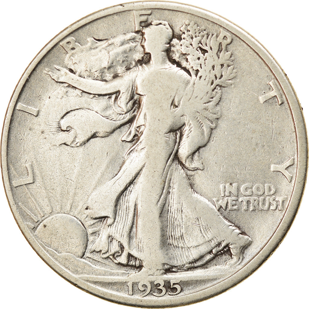 Coin, United States, Walking Liberty Half Dollar, Half Dollar, 1935, U.S. Mint