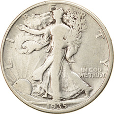 Coin, United States, Walking Liberty Half Dollar, Half Dollar, 1935, U.S. Mint