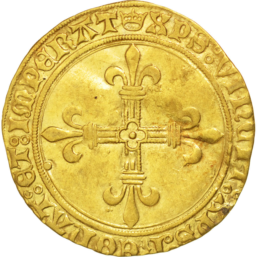FRANCE, Ecu d'or, Saint Lô, AU(50-53), Gold, Duplessy #575, 3.41
