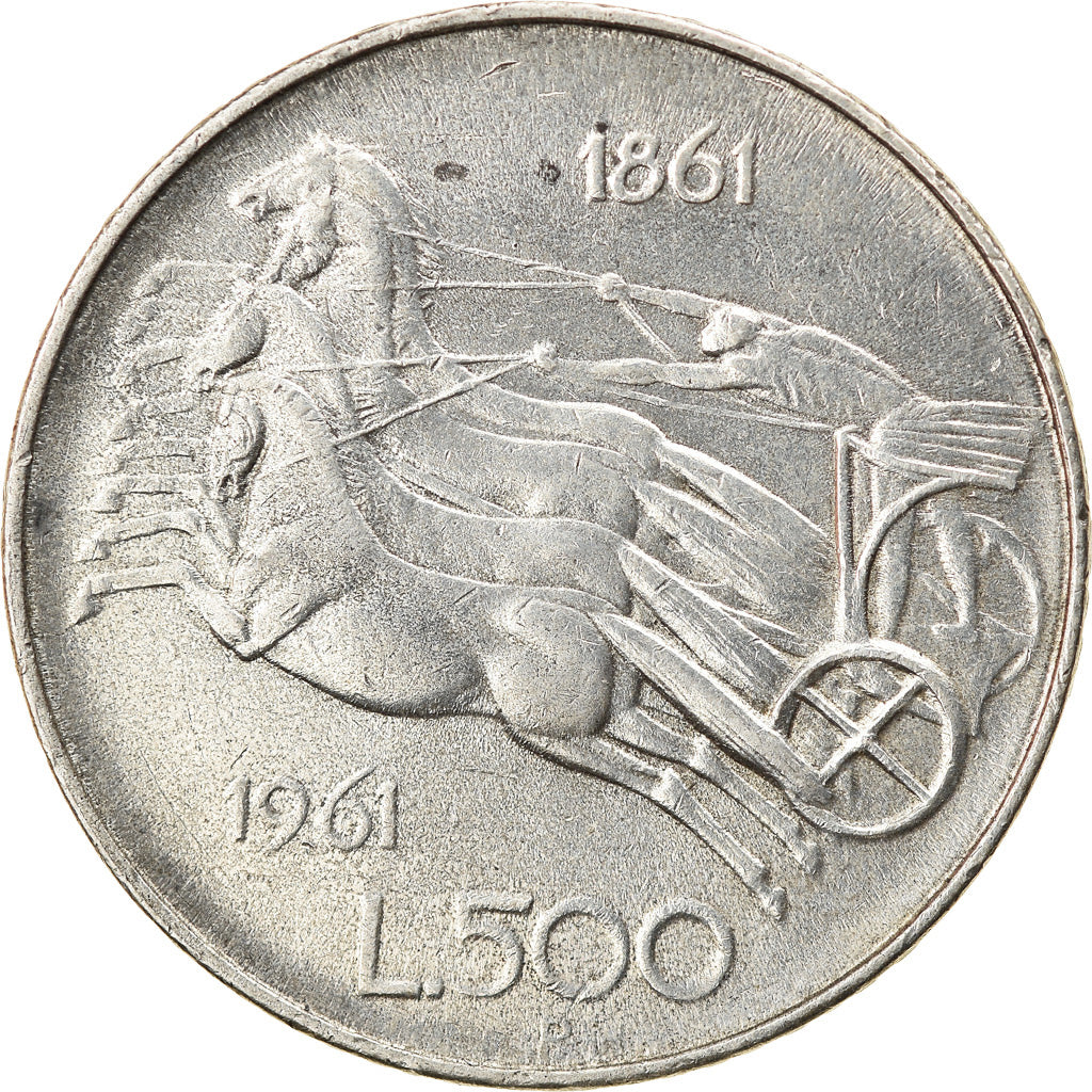 Coin, Italy, 500 Lire, 1861, Rome, EF(40-45), Silver, KM:99