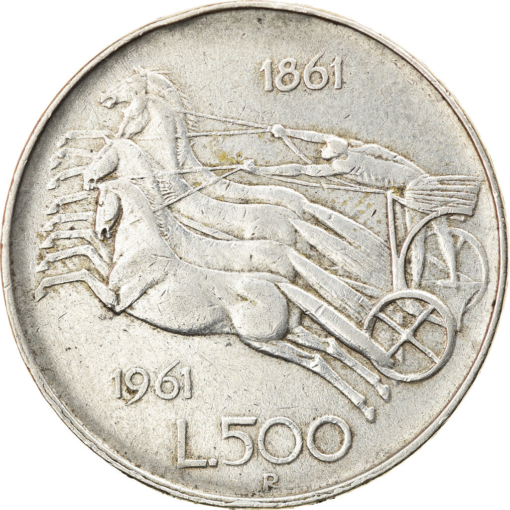 Coin, Italy, 500 Lire, 1861, Rome, EF(40-45), Silver, KM:99