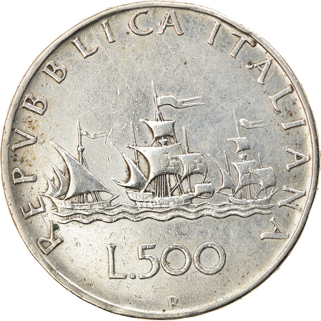 Coin, Italy, 500 Lire, 1959, Rome, EF(40-45), Silver, KM:98