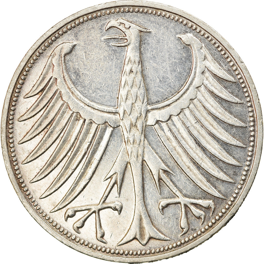 Coin, GERMANY - FEDERAL REPUBLIC, 5 Mark, 1971, Stuttgart, EF(40-45), Silver