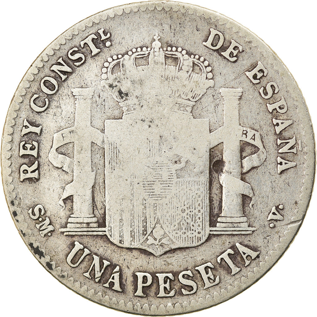 Coin, Spain, Alfonso XIII, Peseta, 1900, VF(20-25), Silver, KM:706