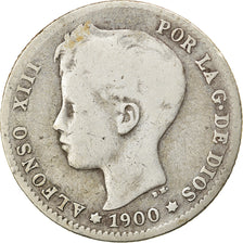 Coin, Spain, Alfonso XIII, Peseta, 1900, VF(30-35), Silver, KM:706