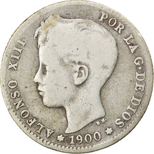 Moneta, Spagna, Alfonso XIII, Peseta, 1900, MB+, Argento, KM:706