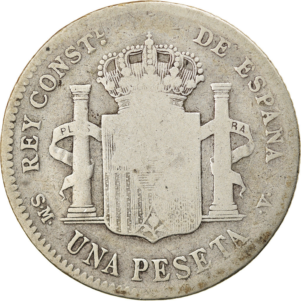 Coin, Spain, Alfonso XIII, Peseta, 1900, VF(30-35), Silver, KM:706