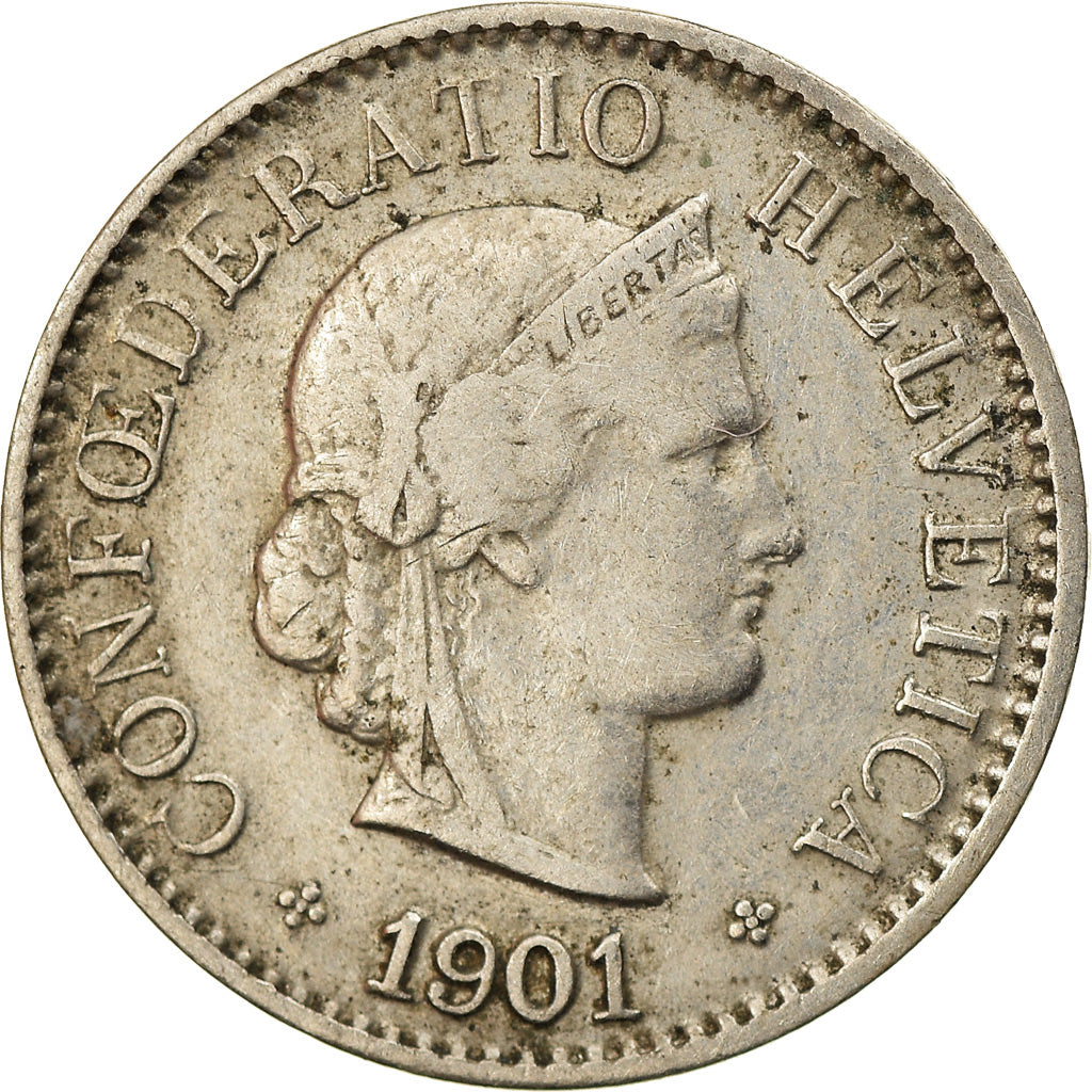 Moneta, Svizzera, 5 Rappen, 1901, Bern, MB, Rame-nichel, KM:26