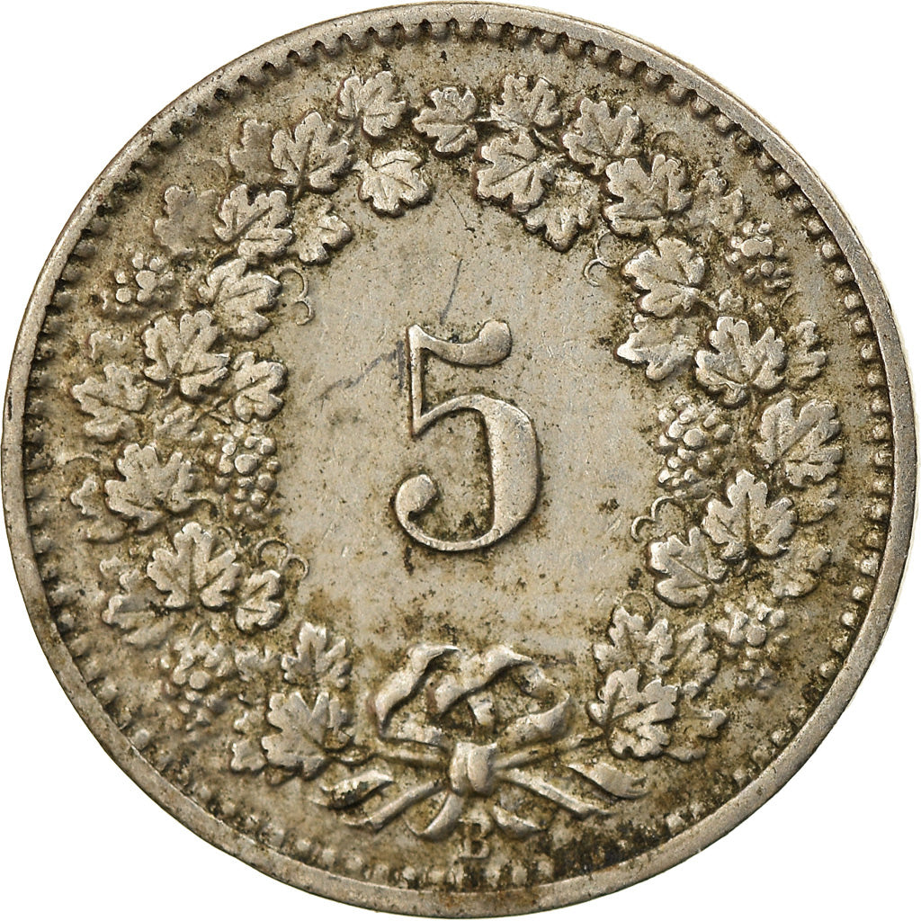 Moneta, Svizzera, 5 Rappen, 1901, Bern, MB, Rame-nichel, KM:26