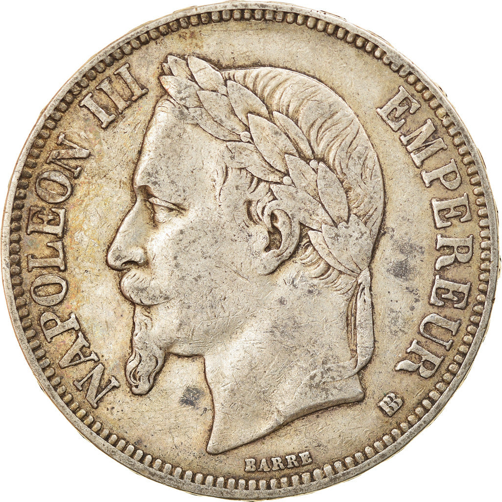 Coin, France, Napoléon III, 5 Francs, 1868, Strasbourg, EF(40-45), Silver