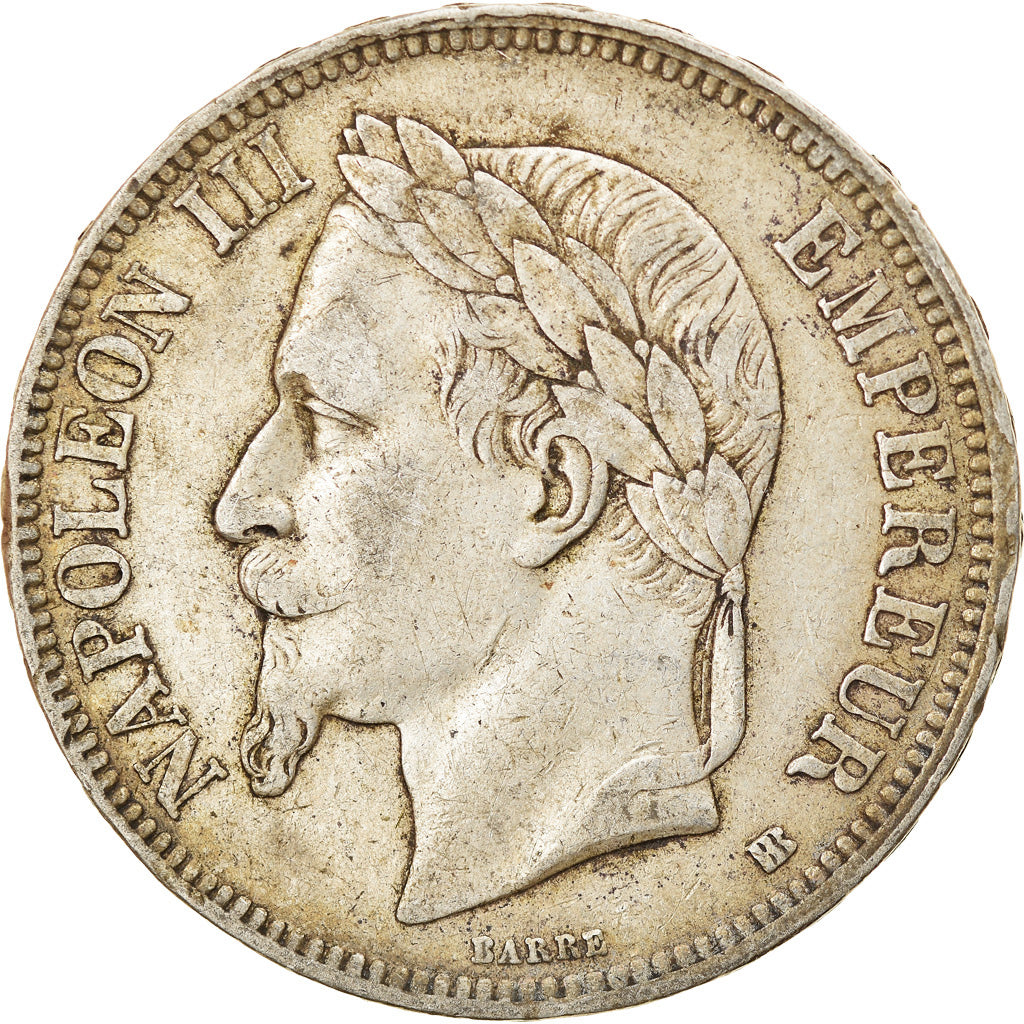 Coin, France, Napoléon III, 5 Francs, 1867, Strasbourg, EF(40-45), Silver