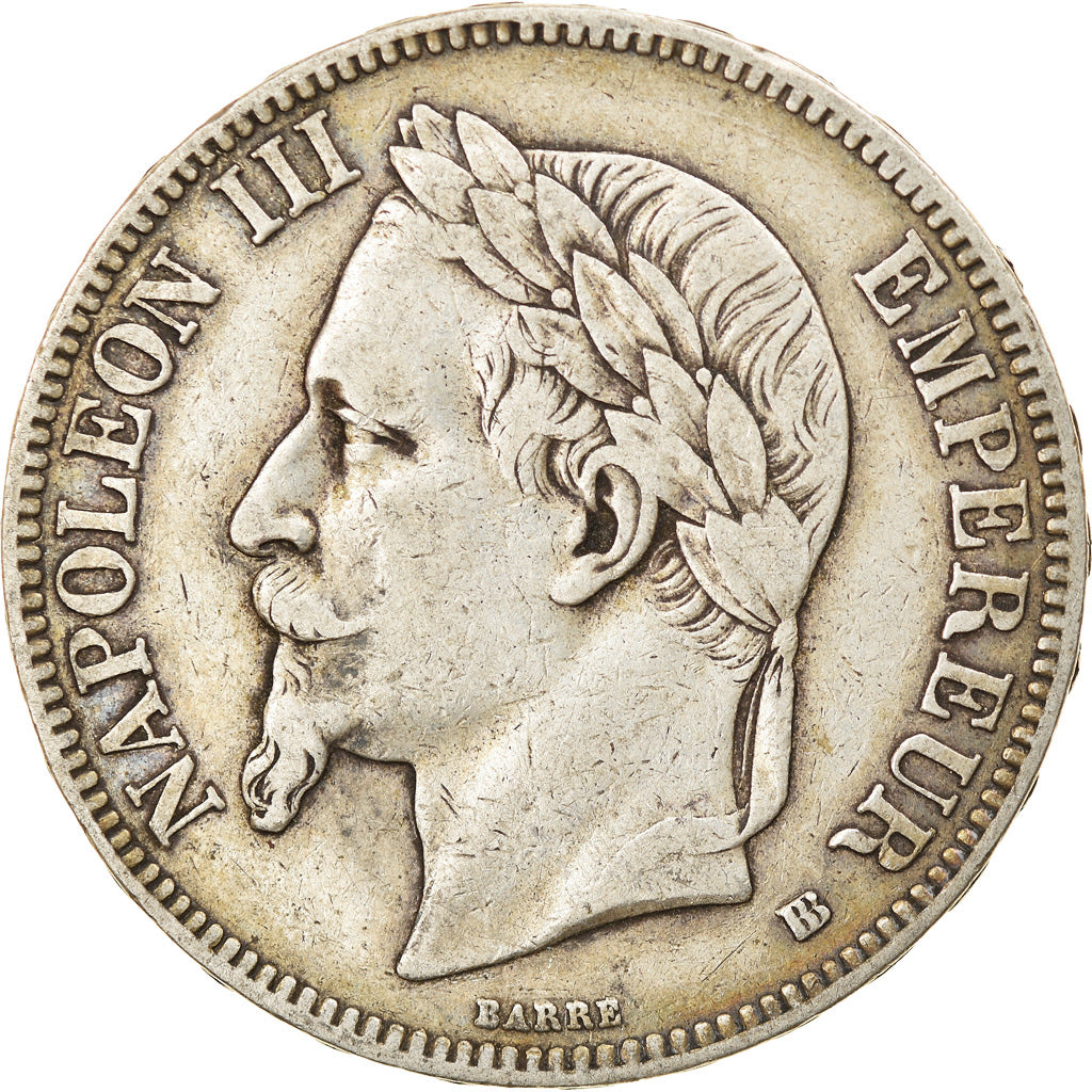 Coin, France, Napoléon III, 5 Francs, 1867, Strasbourg, EF(40-45), Silver