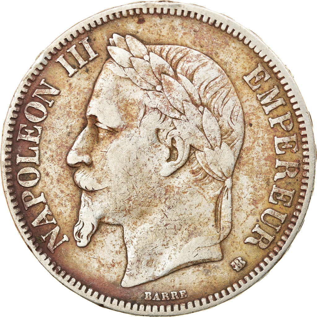 Coin, France, Napoléon III, 5 Francs, 1867, Strasbourg, VF(30-35), Silver