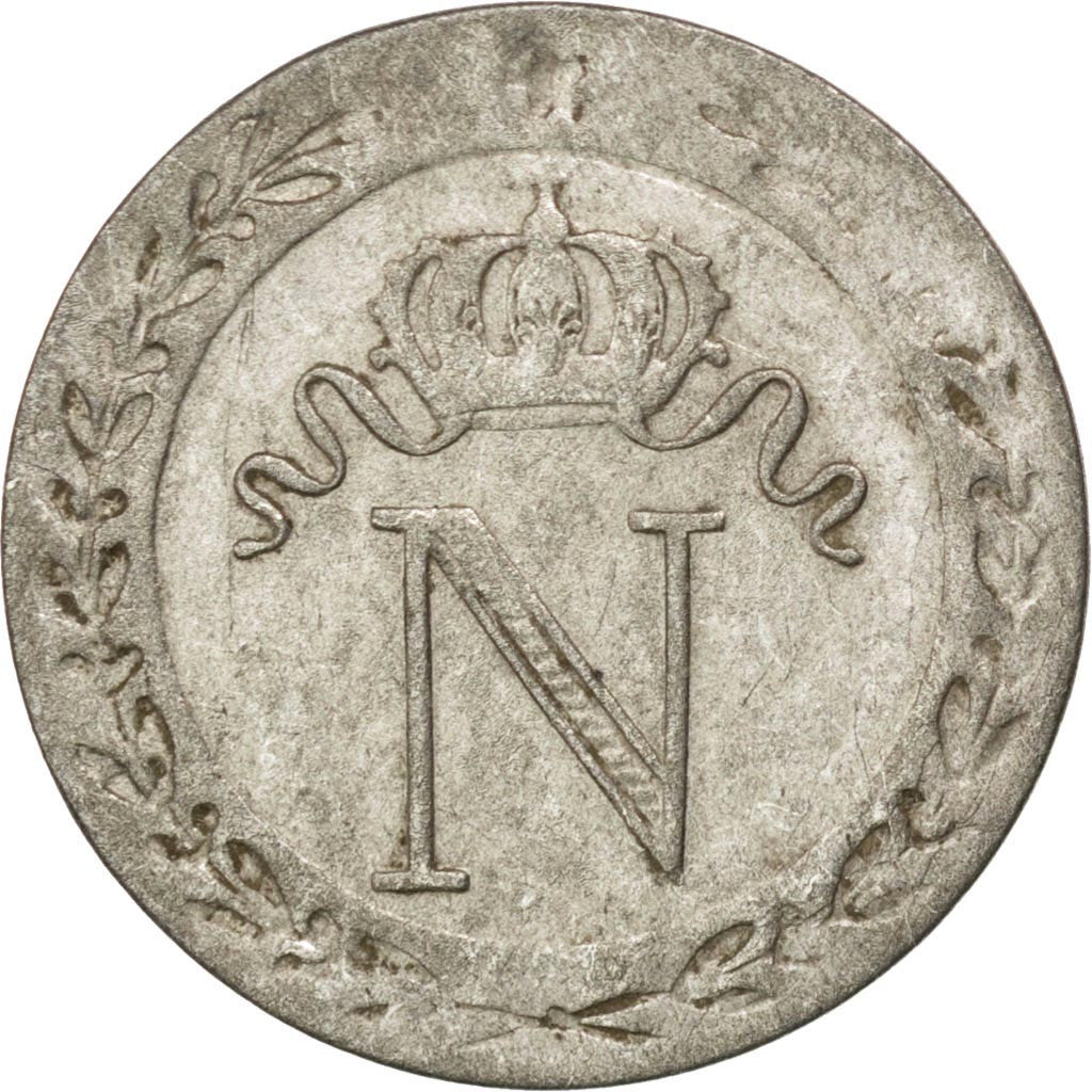 FRANCE, Napoléon I, 10 Centimes, 1809, Paris, KM #676.1, AU(50-53), Billon, G...