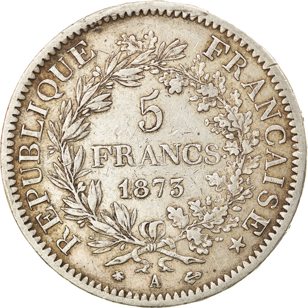 Coin, France, Hercule, 5 Francs, 1873, Paris, EF(40-45), Silver, KM:820.1