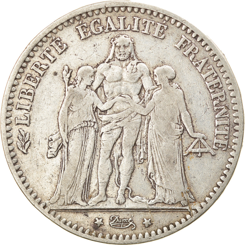 Moneda, Francia, Hercule, 5 Francs, 1875, Bordeaux, MBC, Plata, KM:820.2