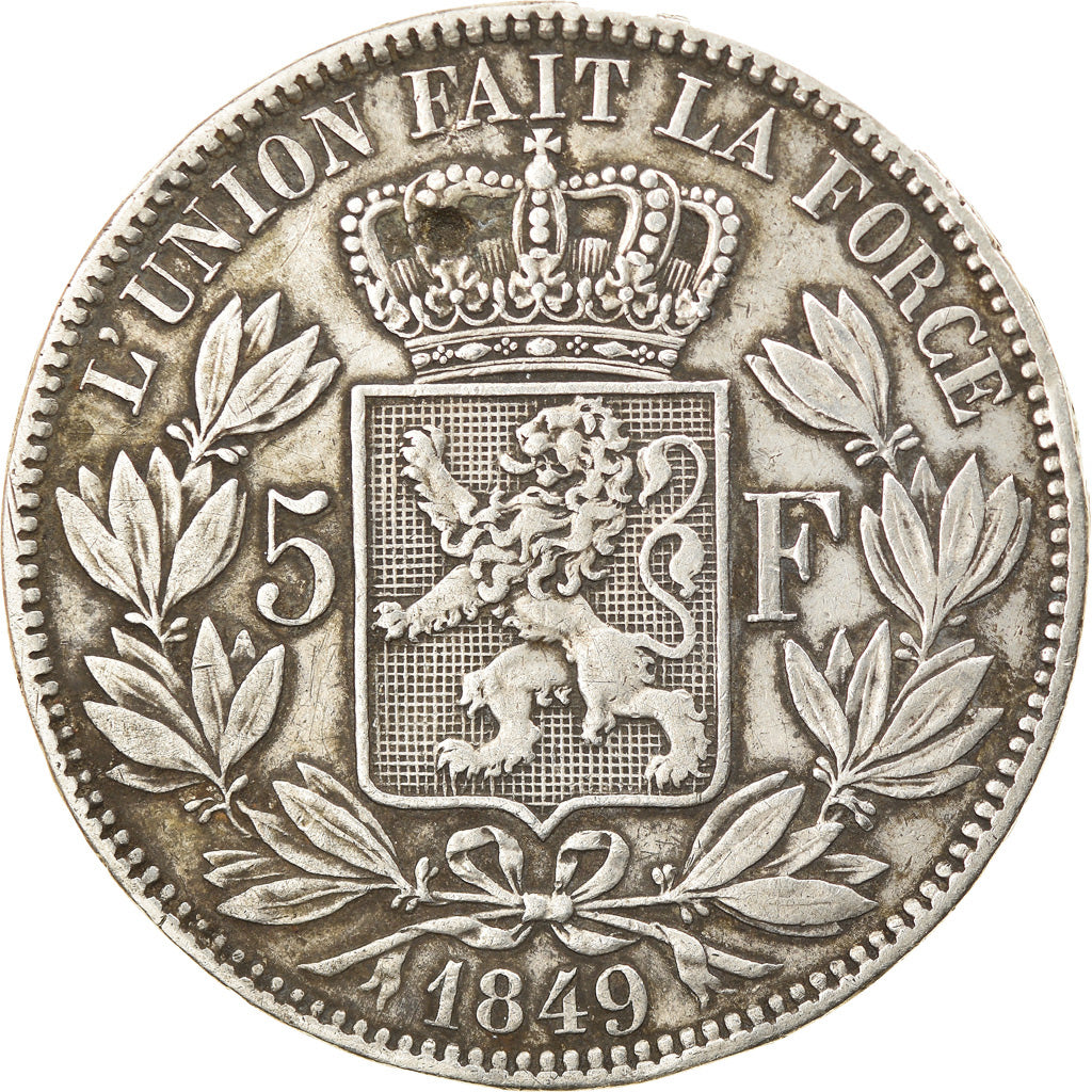 Coin, Belgium, Leopold I, 5 Francs, 5 Frank, 1849, VF(30-35), Silver, KM:17