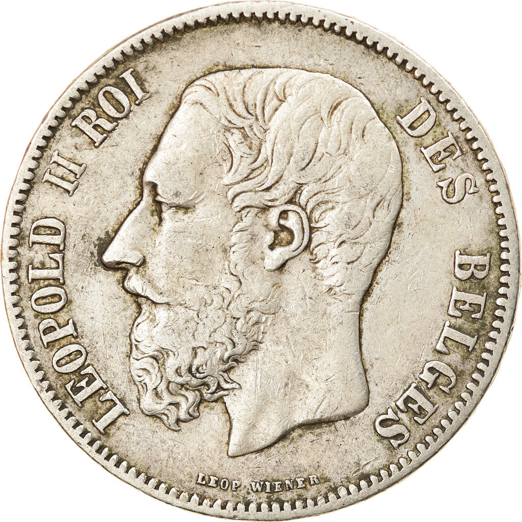Coin, Belgium, Leopold II, 5 Francs, 5 Frank, 1869, EF(40-45), Silver, KM:24