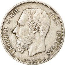 Coin, Belgium, Leopold II, 5 Francs, 5 Frank, 1869, EF(40-45), Silver, KM:24