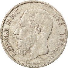 Coin, Belgium, Leopold II, 5 Francs, 5 Frank, 1870, EF(40-45), Silver, KM:24