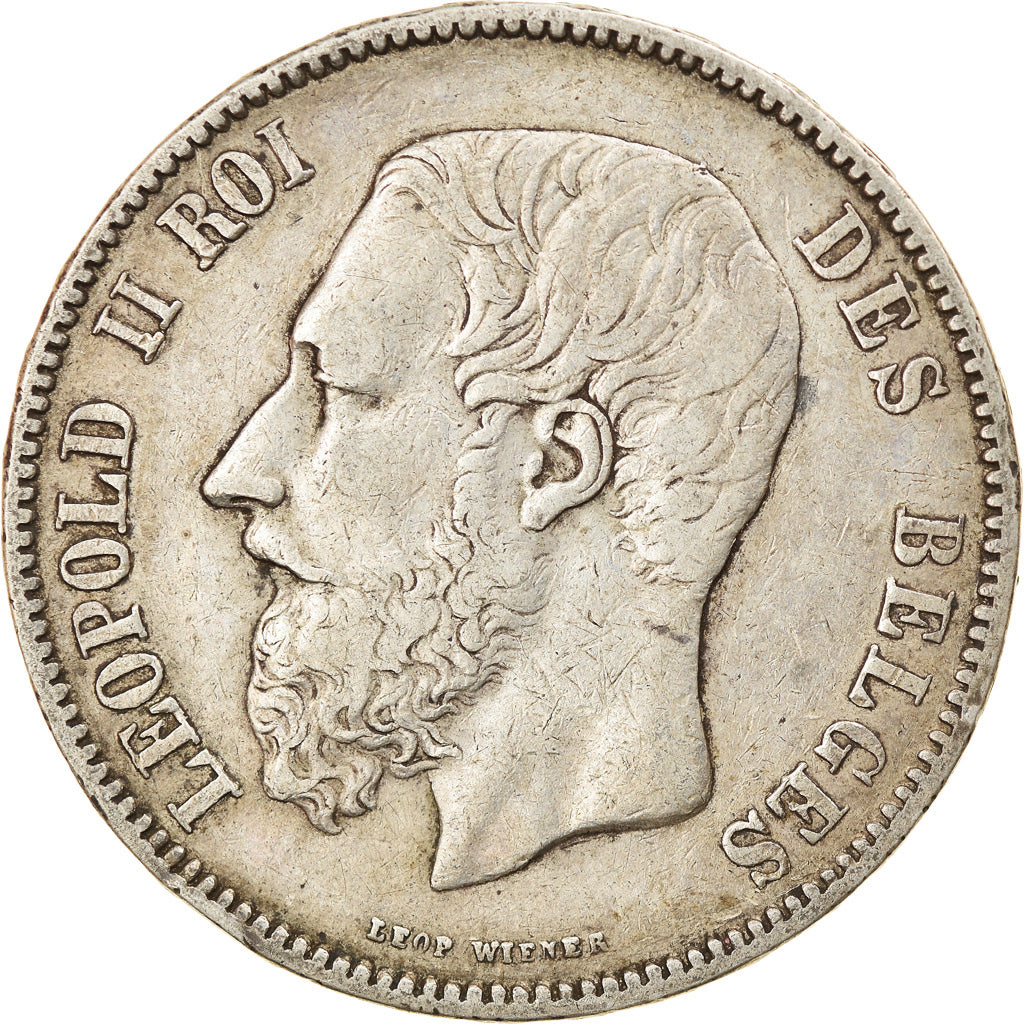 Coin, Belgium, Leopold II, 5 Francs, 5 Frank, 1870, EF(40-45), Silver, KM:24