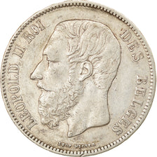 Coin, Belgium, Leopold II, 5 Francs, 5 Frank, 1871, EF(40-45), Silver, KM:24