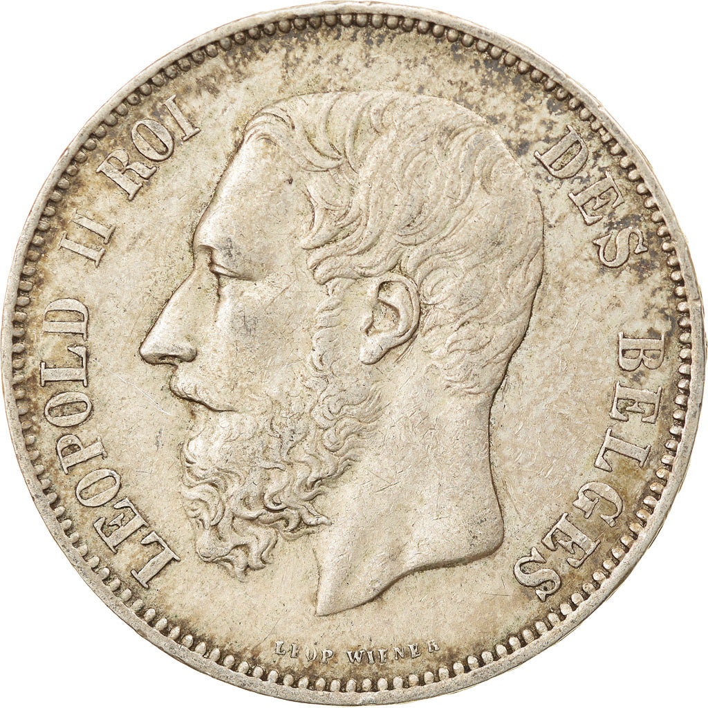 Coin, Belgium, Leopold II, 5 Francs, 5 Frank, 1874, EF(40-45), Silver, KM:24