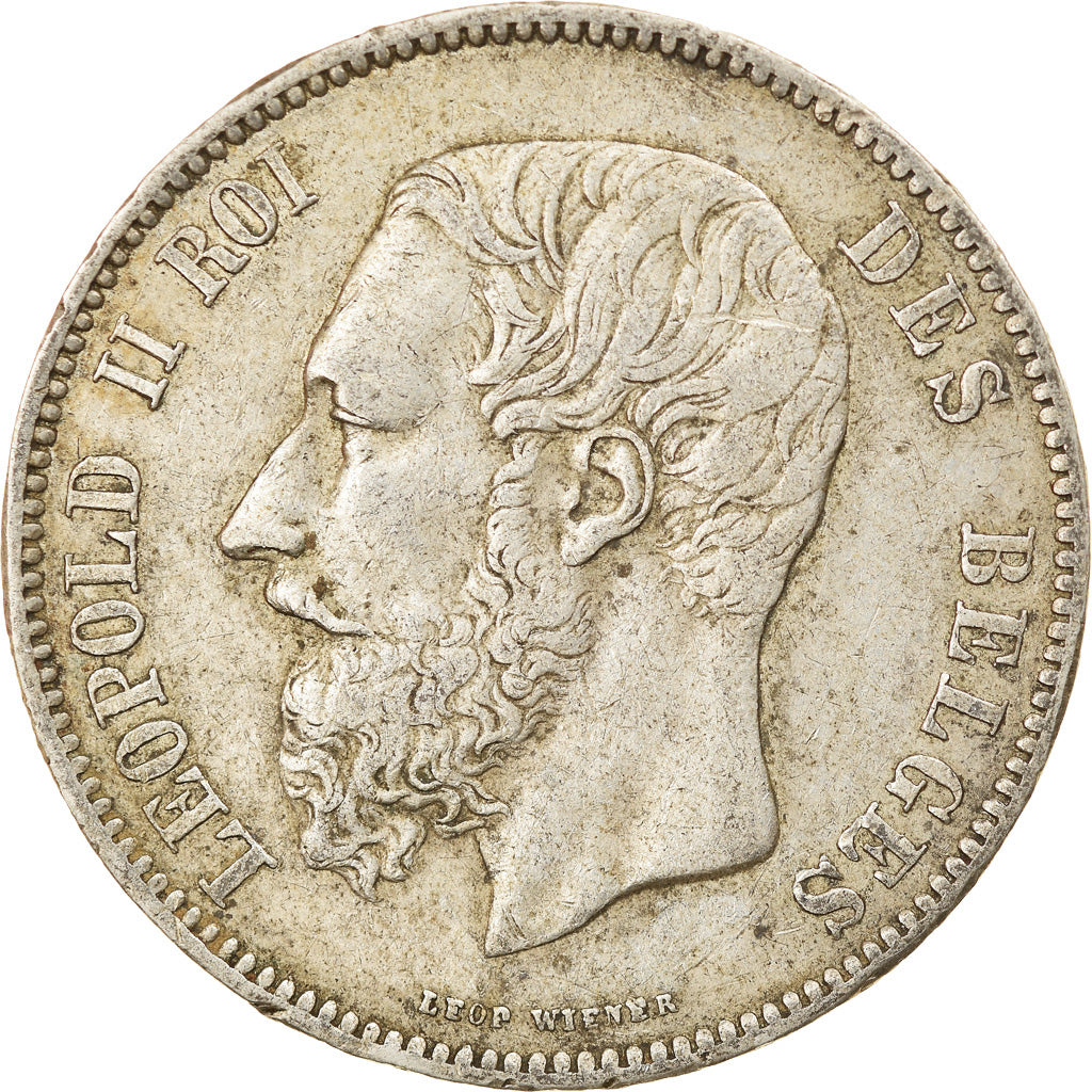 Coin, Belgium, Leopold II, 5 Francs, 5 Frank, 1874, EF(40-45), Silver, KM:24