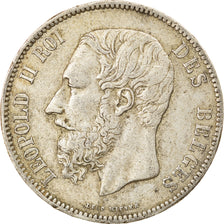 Coin, Belgium, Leopold II, 5 Francs, 5 Frank, 1874, EF(40-45), Silver, KM:24
