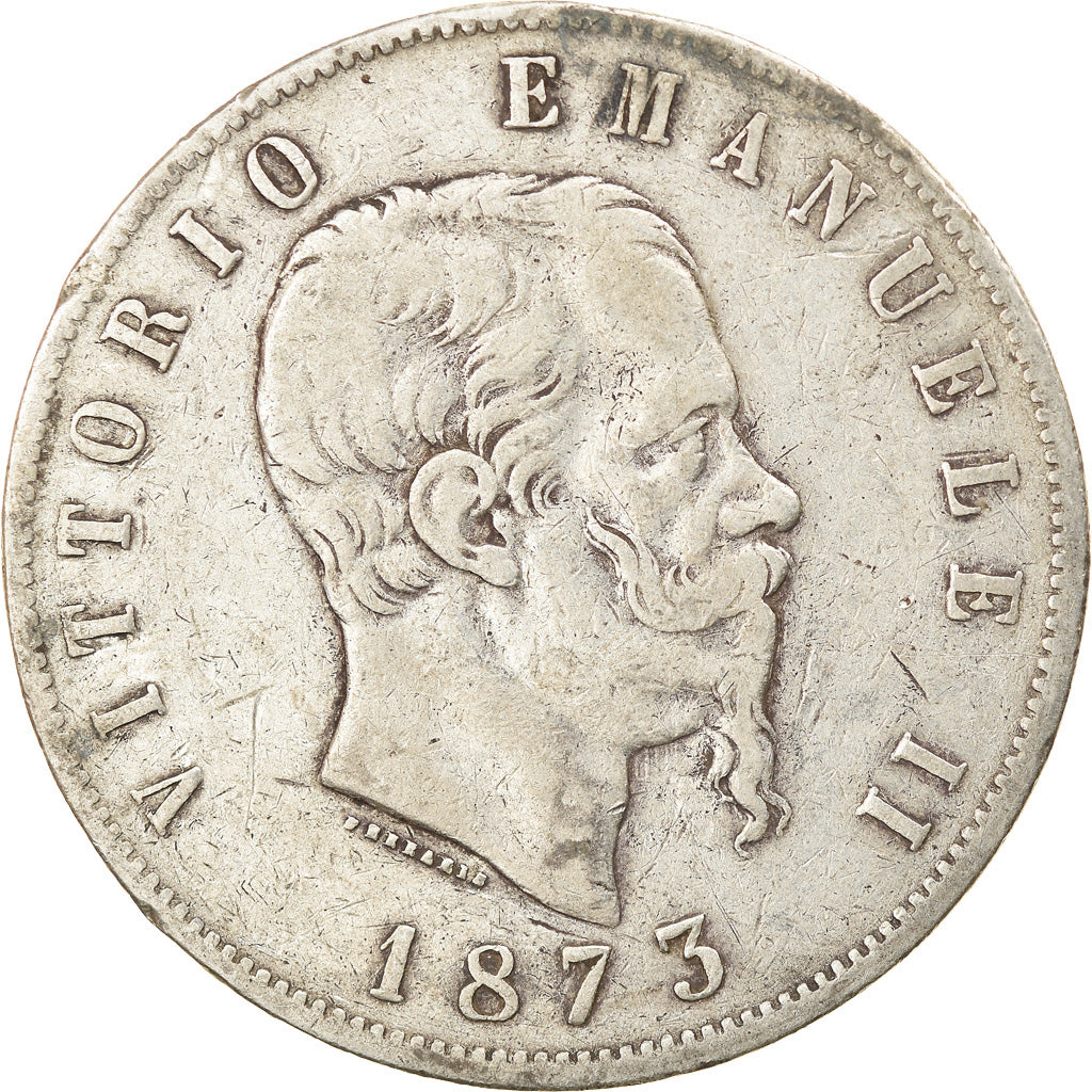 Monnaie, Italie, Vittorio Emanuele II, 5 Lire, 1873, Milan, TTB, Argent, KM:8.3