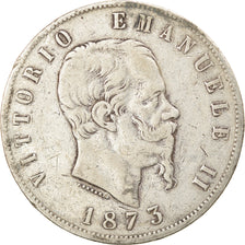 Monnaie, Italie, Vittorio Emanuele II, 5 Lire, 1873, Milan, TTB, Argent, KM:8.3